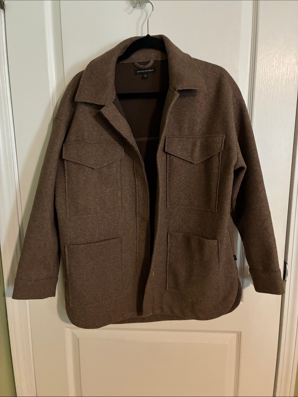 Banana Republic Brown Wool-Blend Utility Shacket